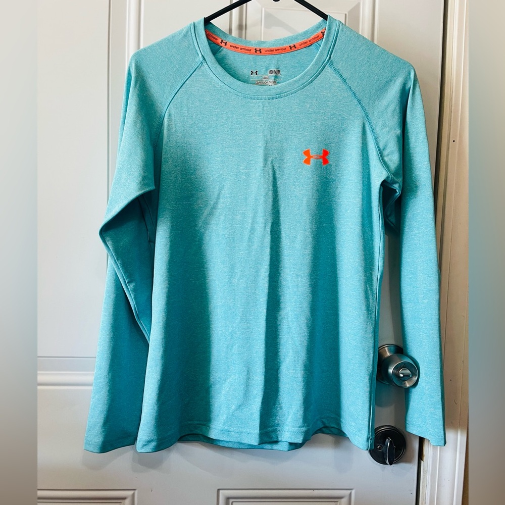 Under Armour Kids Turquoise Long Sleeve Tee